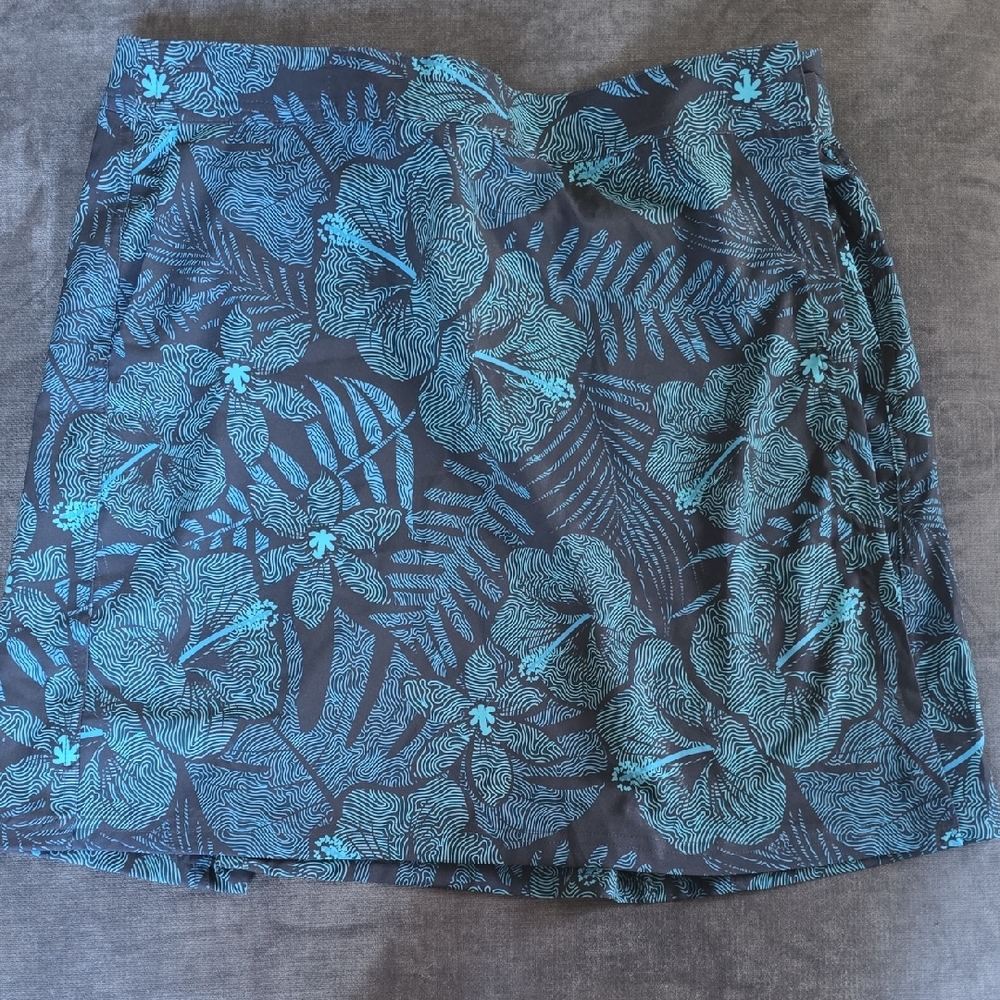 Ripskirt Hawaii Black & Teal Floral Mini Skirt
